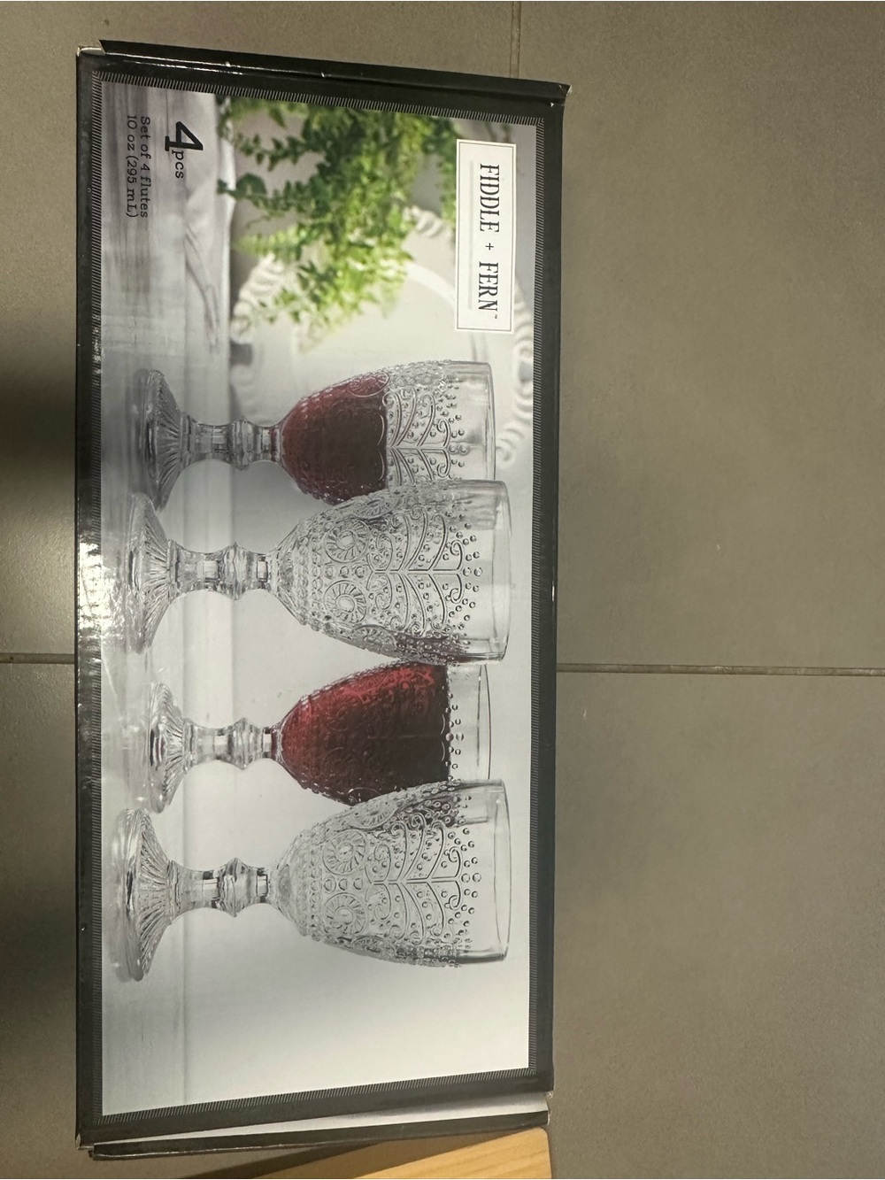 FIDDLE + FERN Set of 4 Clear Glass Goblets